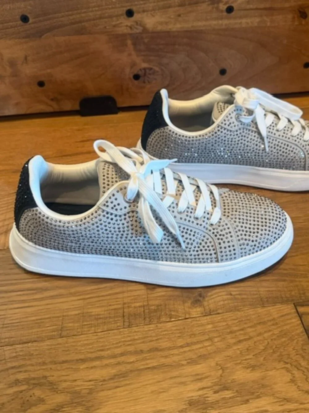 Steve Madden Rodman Rhinestone Sneakers Men’s Size 12 Silver Black